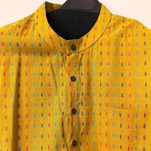 Gold Men's Kurta Top - Cotton - 44cm (L/XL)